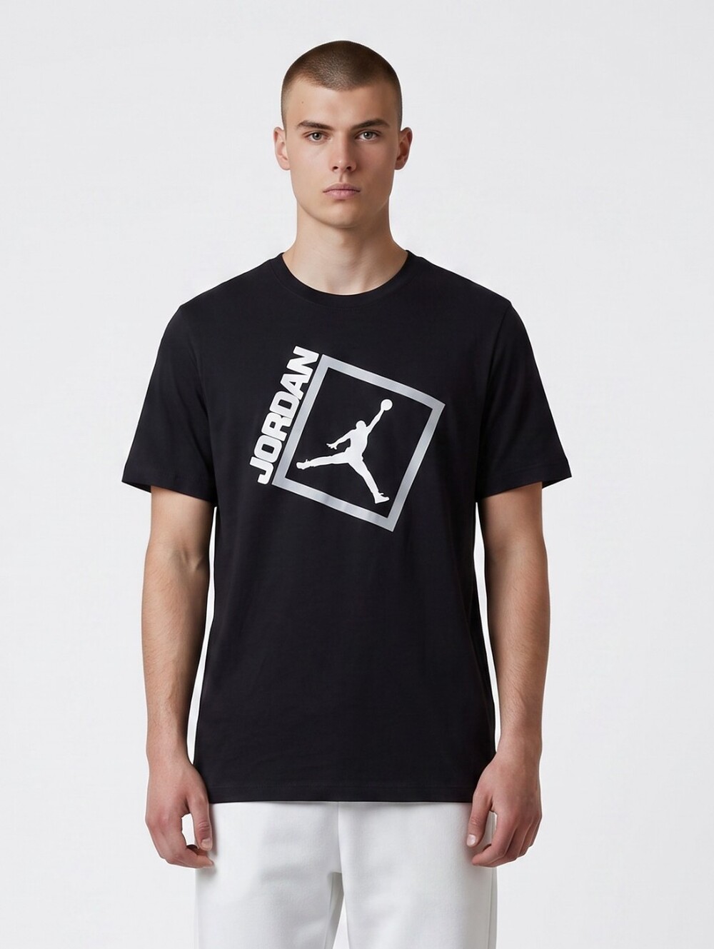 Vintage Jordan Black Tee with White Jumpman Box Logo